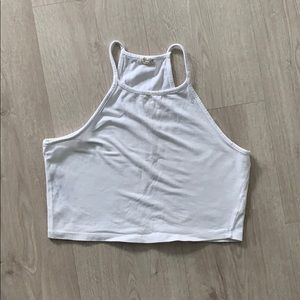 Brandy Melville high neck white crop top
